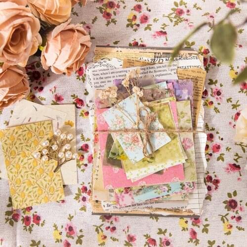 30pcs Flower Town Series Material paper Decorative Stationery Scrapbooking Diary Album Lable Retro Note paper Journal Planner