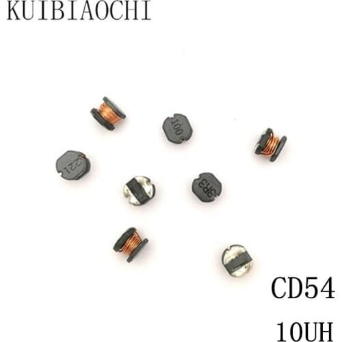50pcs/LOT SMD Power Inductor CD54 10UH 100 5.8*5.2*4.5MM Unshielded winding inductor