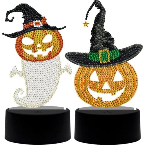 5D DIY Special shaped Diamond Painting Acrylic Led Light Pad Halloween Diamond Embroidery Home Decor pumpkin Night Light Lamp