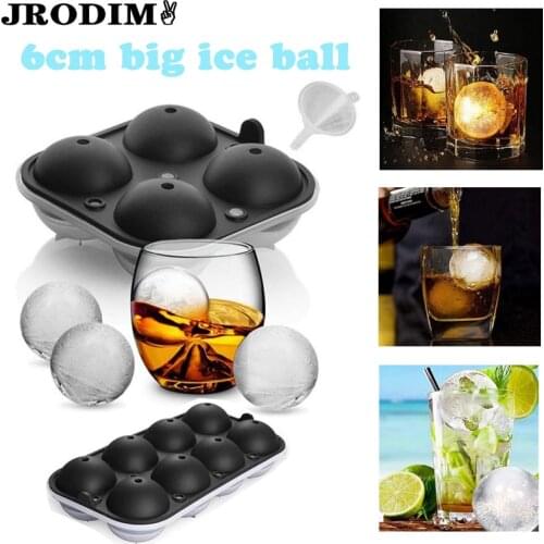 6cm Big Ice Ball Molds 4/8 Holes Ice Cube Trays Mould DIY Ice Cream Moulds Ice Maker for Cocktail Whisky Kitchen Bar Tools Acces