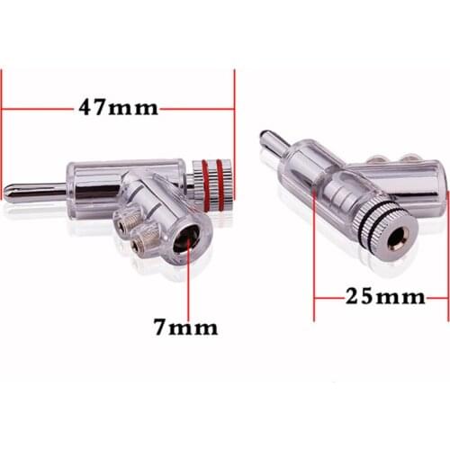 8pcs TONEKATE copper plated gold plated gun-shaped banana head speaker amplifier speaker cable connector tail hole 7mm