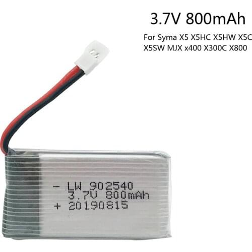 3.7V 800mAh Battery For Syma X5 X5C X5C-1 X5S X5SW X5SC V931 H5C CX-30 CX-30W Quadcopter Spare Parts 3.7V Battery for X5C X5SW