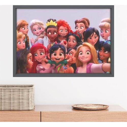 Watercolor Disney Princesses Canvas Art Paintings Anime Poster and Prints Nursery Wall Art Picture for Kids Room Decor Unframed