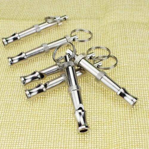 Dog Whistle Keychain Stainless Steel UltraSonic Sound Pet Puppy Training for Stop Barking Fetch Sit AUG889