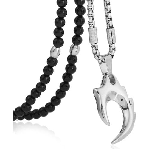 316L Stainless Steel Sun God Apollo Pendant Necklace Black Natural Stone Chain 26" Link for Men Jewelry