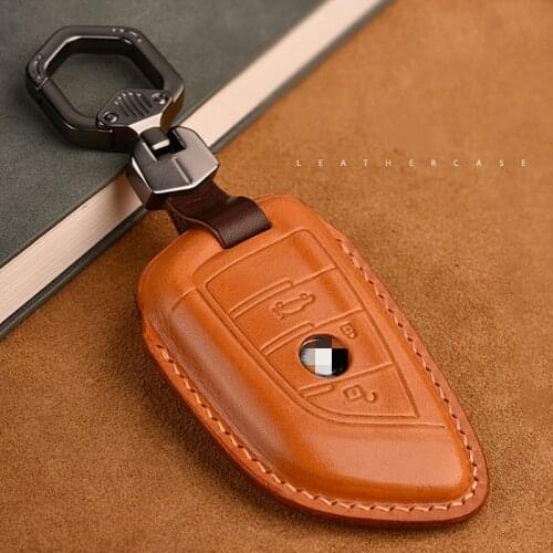 Genuine Leather Car Key case cover keyfob 3/4 Buttons For BMW 320li/523li/525li/528li/530 /X1/X2/X5 key Pouch Shell Accessories