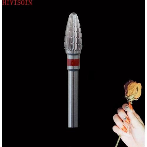 HIVISOIN-10pcs- Carbide Nail Drill Bit -Mini Cone - (60140030)-Silver
