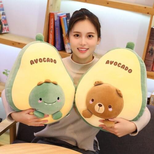 Ins Styele Cartoon Fruit Doll Plush Stuffed Toys Kawaii Avocado Body Pillow Hugging Soft and Squishy Throw Pillow