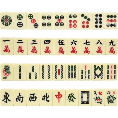 JIESITE Hot Sell 30mm Traveling Mahjong set with Canvas Bag Mahjong Games Home Games Chinese Funny Family Table Board Game