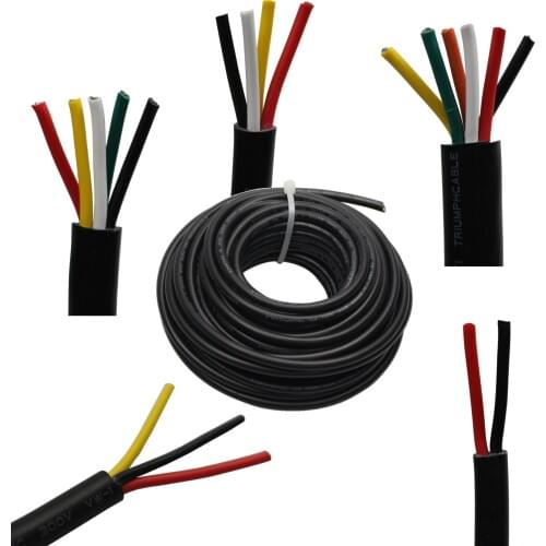 10 meters UL 2464 28AWG 2C / 3C / 4C / 5C /6C multicore PVC cable jacket tinned copper wire audio cable Power cable wire