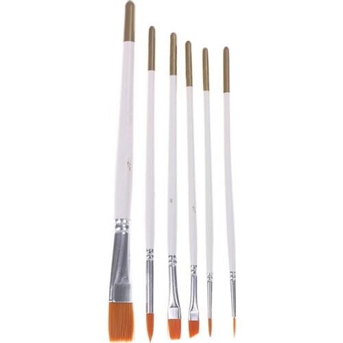 6Pcs/Set Nylon Brush Painting Pen Hand-painted Drawing Art Paint Brush Hook Line Pen Art Supplies