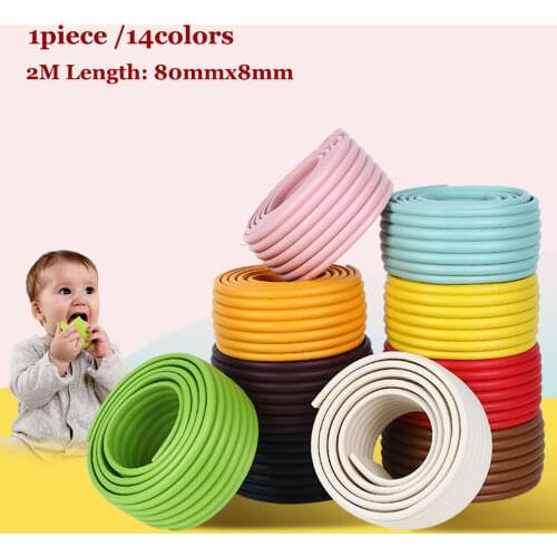 2M Baby Kids Table Desk Bumper Strip Furniture Edge Corner Safety Guard Security Protector 80mm Wide Crash Bar Strip With Tape