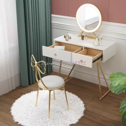 Makeup bedroom manicure dressing table desk personality stool coffee net red girl heart princess ins wind butterfly chair