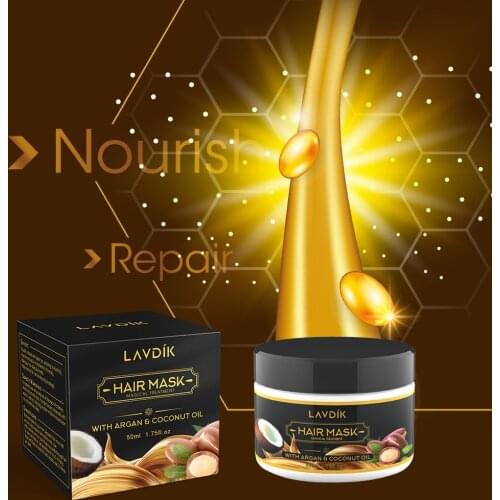 50ml LAVDIK Nutritional Conditioner Protein Hair Mask Coconut Oil Repair Dry and Damaged Moisturizing Hair Root Nourishing Oil