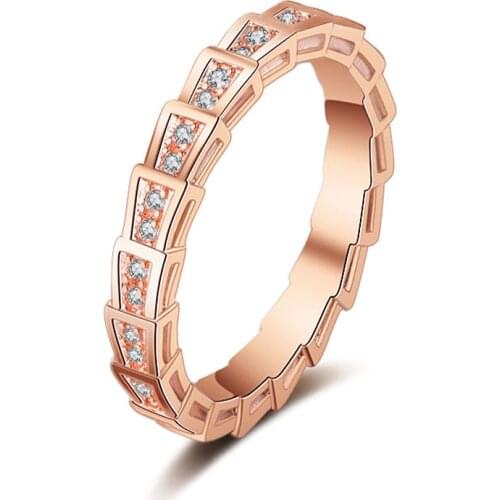 MOONROCY CZ Rings Rose Gold / Silver Color Cubic Zirconia Wedding Ring for Women Girls Gift Dropshipping Jewelry Wholesale