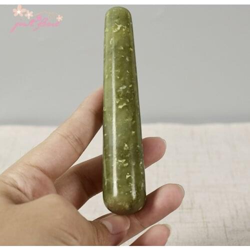 Natural Crystal Helu Jade massage wand Relaxing wand acupoint point stick reiki healing stone body chakra face massage Relax