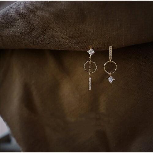 Luxury Original Starlight Delicate Asymmetric All-match Earrings Ladies Jewelry Earrings Drop Earrings Shiny Earrings