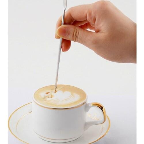 Hot Sale Handmade Latte Art Pen for Coffee Cake Spice Pen Cake Decoration Needle Foam Coffee Carving Mixer Baking Pastry Tools