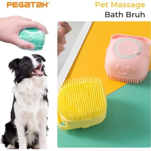 Pet Dog Silicone Bathing Brush Irrigation Liquid dog supplies Pet Massage Brush Bathing Shampoo Brush Cat Massage Comb