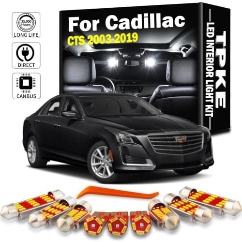 TPKE For 2003-2015 2016 2017 2018 2019 Cadillac CTS Canbus Error Free LED Interior Light Kit Reading Map Dome License Plate Lamp