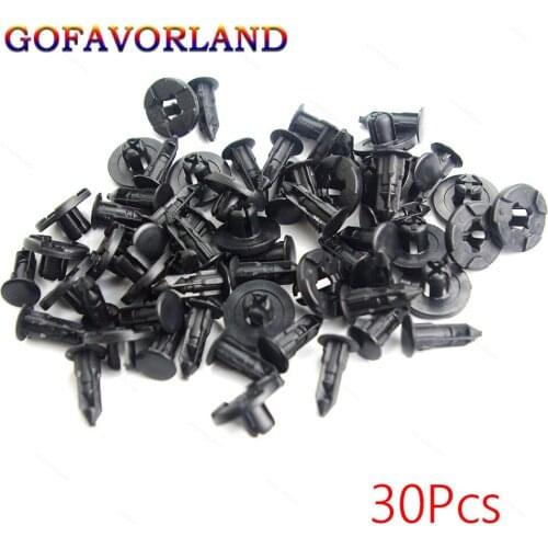 30Pcs 8mm Rivet Trim Clips Bumper Fender Fasteners Push Type Retainer Plastic 0155309321 For Nissan For Infinti G35 FX35
