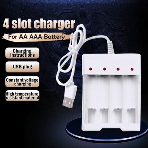 4 Slots USB Battery Charger Fast Charging Battery Charger For AA AAA Ni-mh Ni-cd Battery Rechargeable Battery Power Accessories