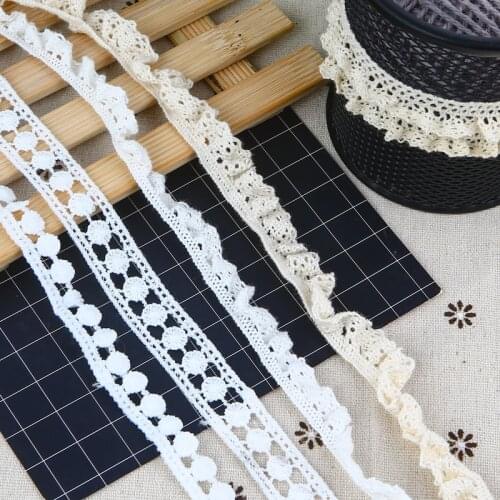 1M Latest Diy Cotton Lace Fabric Accessories Wedding Lace Fabrics White Bridal Lace Ribbon Trim dentelle ruban koronki L-12