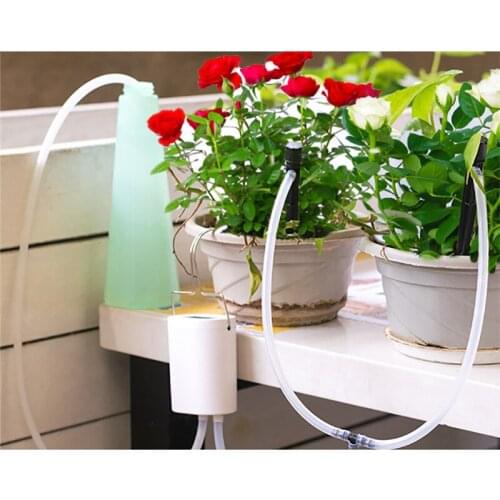 2/4/8 Head Automatic Watering Plant Drip Irrigation Tool Water Pump Sprinkler System Controller Garden Watering Machine Kits