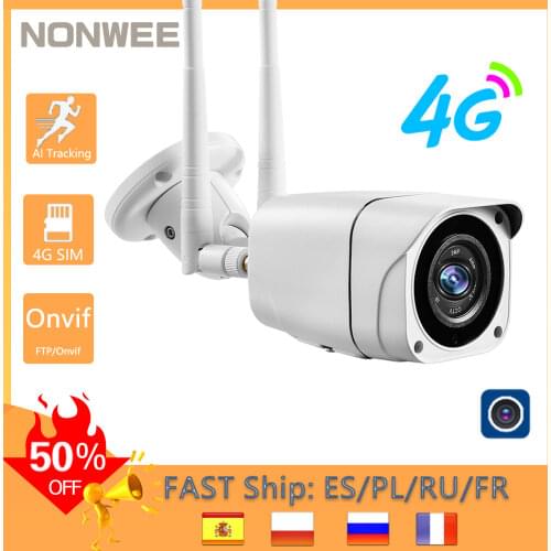 5MP Outdoor Security Protection IP Wifi Camera 4G Sim Card Bullet CCTV Metal P2P Onvif IR Night Vision IP66 Waterproof Camhi
