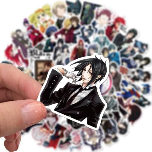 50Pcs/Set Anime Black Butler Stickers For Kids Luggage Laptop Motorcycle Skateboard Bicycle Stationery Kuroshitsuji Stickes