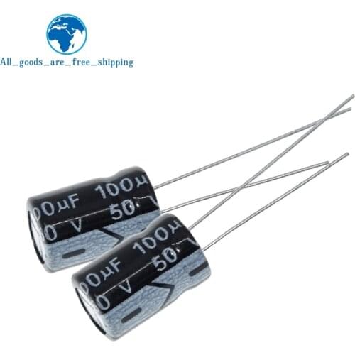 50PCS Higt quality 50V100UF 8*12mm 100UF 50V 8*12 Electrolytic capacitor
