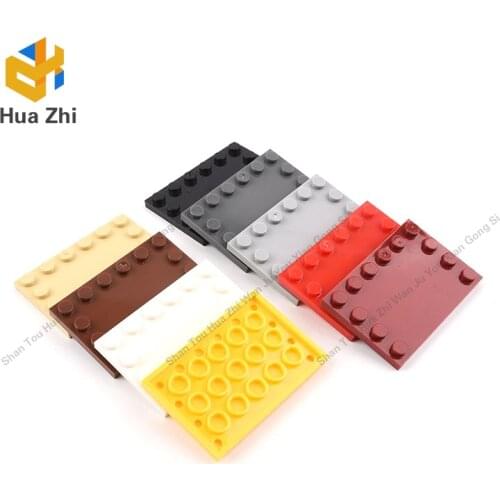 8PCS 6180 Tile Special 4 x 6 with Studs on EdgesBuilding Blocks Parts MOC DIY Education Build Toys Brick