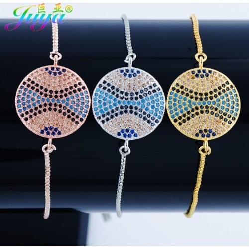 Ali Moda Round Cobra Greek Eye Connector Charm With Adjustable Gold Chains Women Men Fashion Evil Eye Bracelets