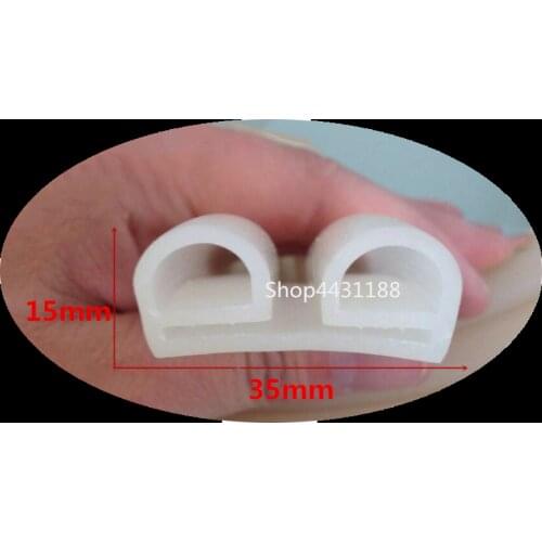 2Meter/lot 35*15mm White Double E-type Silicone sealing strip for cold storage door Cold storage strip