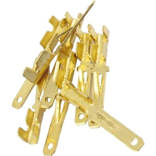 BMBY Hot Male Spade Crimp Terminals Wiring Connectors, 2.8 mm, Gold Tone, 10 Piece