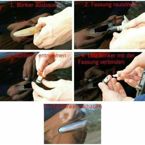 PMMA Side Marker Lights 12V 3W E87 For BMW LED Side Indicator Smoke Turn Signal