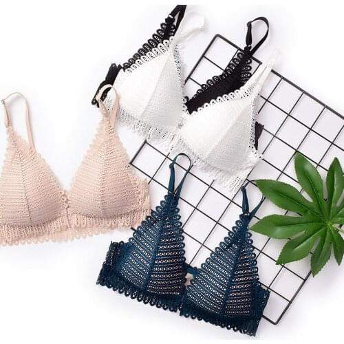 CDJLFH Femme Lace Wireless Front Closure Bra For Women Sexy Lingerie Adjusted Push Up Bra Comfort Breathable Backless Bralette