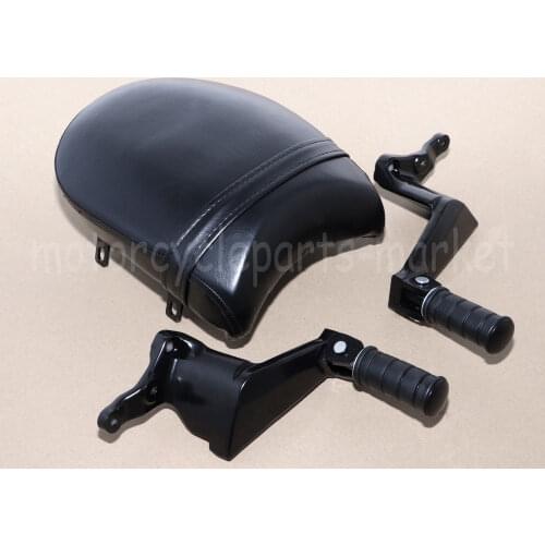 Black Motorcycle Rear Pillion Seat Sissy Bar w/Passenger Footrest Footpegs For Victory Vegas Kingpin Boardwalk Gunner