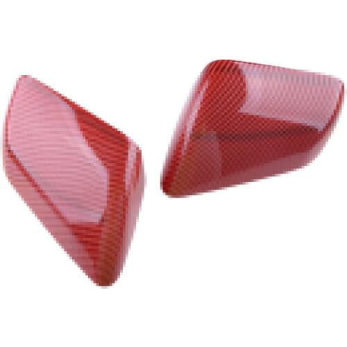 DWCX 1 Pair Red Carbon Fiber Grain Rearview Mirror Cover Tirm Decor Frame Fit For Ford Mustang 2019 2018 2017 2016 2015