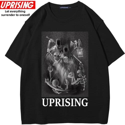 Grim Reaper Aesthetic Graphic Tee Damaged Retro Hip Hop Short Sleeve T shirt Oversized Tshirt Streetwear Harajuku Summer T-shirt
