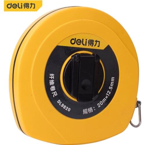 Deli 20m/30m Tape Measure Site Measurement Fiberglass Soft Rulers Building Surveying Measuring Tool Glass Fiberglasss Tools