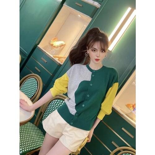 Early autumn of 2021 the latest series of bump color small cardigan sweater long sleeve top restoring ancient ways sweater coat