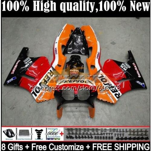 Body For HONDA VFR400 R V4 VFR400R 1989 1990 1991 1992 1993 35CL.5 RVF VFR 400 R RR CC NC30 89 90 91 92 93 Fairing Repsol black