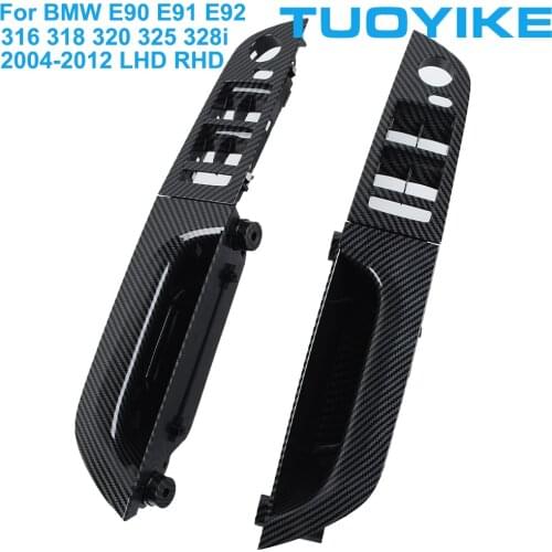 LHD RHD Carbon Fiber Left Right Hand Driver Passenger Interior Door Pull Handle For BMW 3 Series E90 E91 316 318 320 325 328i