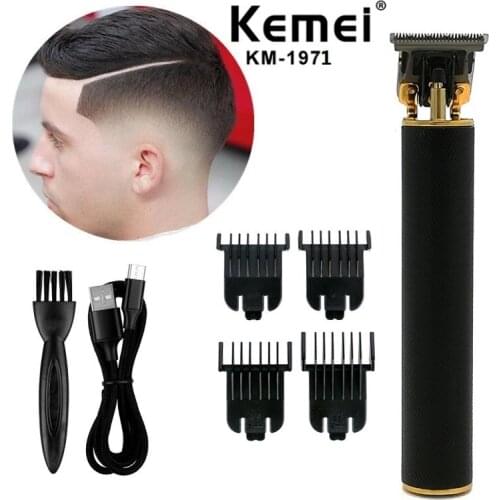 Kemei 1971 Pro Li T-Outliner Skeleton Heavy Hitter Cordless Trimmer Men 0mm Baldheaded Hair Clipper Finish Hair Cutting Machine