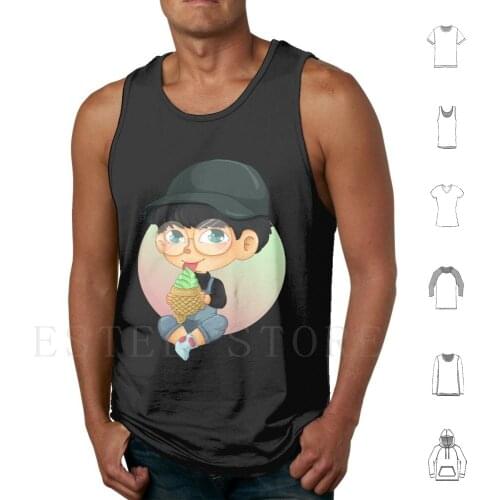 Love You So Match Tank Tops Vest Cotton Matcha Ice Cream Ice Taiyaki Japan Food Japanese Food Boy Cute Cutie Kpop Idol Specs