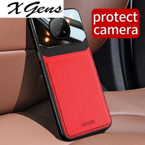 Fashion Case for Xiaomi Redmi Note 9T 5G Leather Mirror Tempered Glass Shockproof Phone Back Cover for Redmi 9T 9 Power