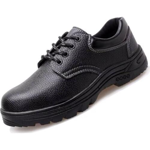 Men Labor Insurance Shoes Oil Acid Resistant Work Boots Collision Anti-Smashing Wear-Resistant and Non-Slip Safety Shoes