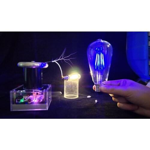 DIY Music Arc Tesla Coil Artificial Lightning Wireless Lighting Scientific Educational Toy with 48V2A Power Supply - US Plug
