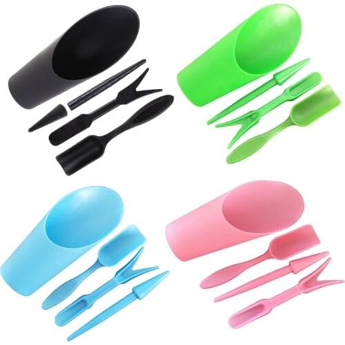 4 Pieces Of Practical Garden Planter Kit DIY Seeding Shovel Bucket Spoon Succulent Plant Seedling Tool Bonsai Fertilizer Drill